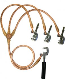 Arcus 512176 Three Phase Earthing and Short-Circuiting Device with Universal Clamp, Lead cross section [mm²]: Short-circuiting cable: 120 Earthing cable: 50, Earth Connection A (Ø25)