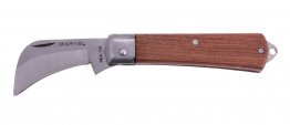 Boddingtons Electrical Non-Insulated Carbon Steel Electricians Knife with Curved Blade, and Hardwood Handle, 50mm Blade Depth, 185mm Length