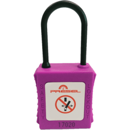CATU PP-4-38-P-A8 Insulating Safety Padlock with Retaining Key, Nylon Shackle H 38 MM ∅ 4 MM