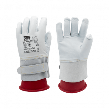 CATU CG-0-..-R-28 Short Insulating Natural Rubber Dielectric Safety  Electrician's Gloves, 1000 Max Working Voltage, Class 0, 9 cal/cm² ATPV , 280mm Length