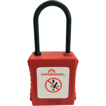 CATU PP-4-38-R Insulating Safety Padlock with Retaining Key, Nylon Shackle, H 38 mm, ∅ 4 mm