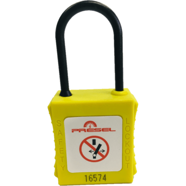 CATU PP-4-38-Y Insulating Safety Padlock with Retaining Key, Nylon Shackle H 38 MM ∅ 4 MM