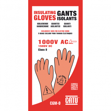 CATU CGM-0 Insulating Composite Dielectric Safety Electrician's Gloves, 1000 Max Working Voltage, Class 0, 12 cal/cm² Arc Flash Rating