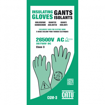 CATU CGM-3 Insulating Composite Dielectric Safety Electrician's Gloves, 26,500 Max Working Voltage, Class 3, 12 cal/cm² Arc Flash Rating