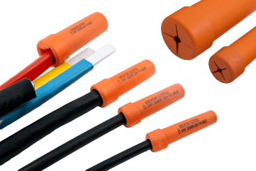 Boddingtons Electrical Insulated to IEC 60900 Standard, Straight Cable Push-On Shrouds with Gripping Collar, Dip Coated